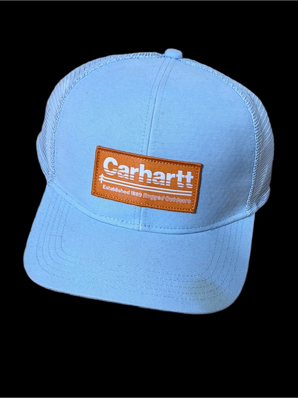 Carhartt Kids Sky Blue Trucker Hat with Brown Patch